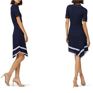 Shoshanna Navy Blue Costa Midi Dress Size Small